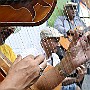 Six Hands.  Cesar Andrés Legrine: Harp. Saúl Especha: Vocal and Guitar. : Fotos Subte 46  8 Feb 2017